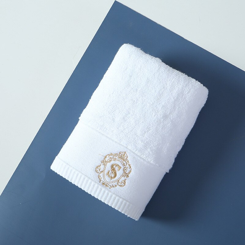 Hoogwaardige 100% Katoen Luxe Gezicht Badhanddoek Set Zachte Vijf Sterren Hotel Handdoeken Voor Volwassenen Serviette Sets 80x160cm: Elegant White