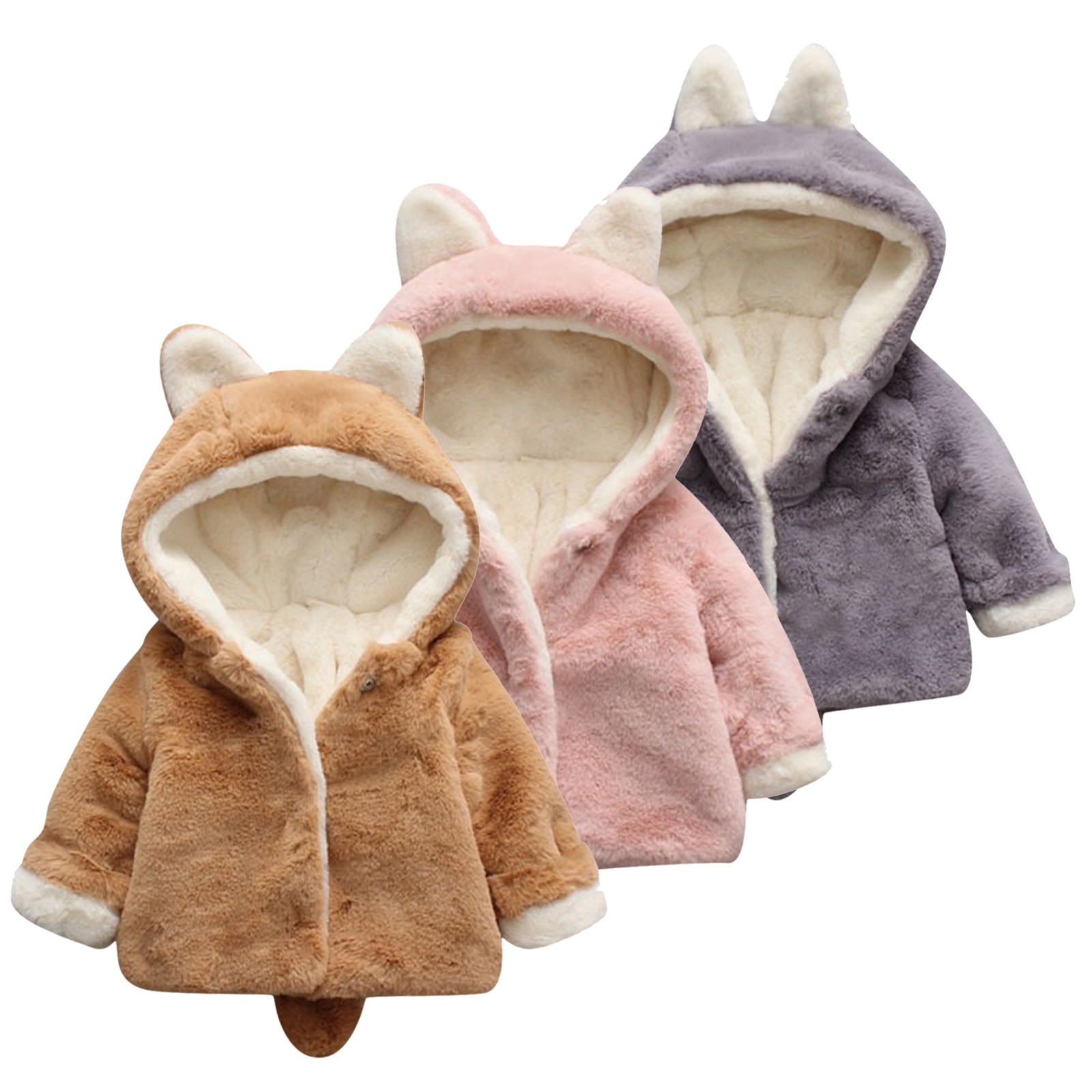 Kinderen Winter Fleece Outdoor Jassen Parka Peuter Baby Jongens Meisjes Fleece Winddicht Winterjas Bind Capuchon Uitloper