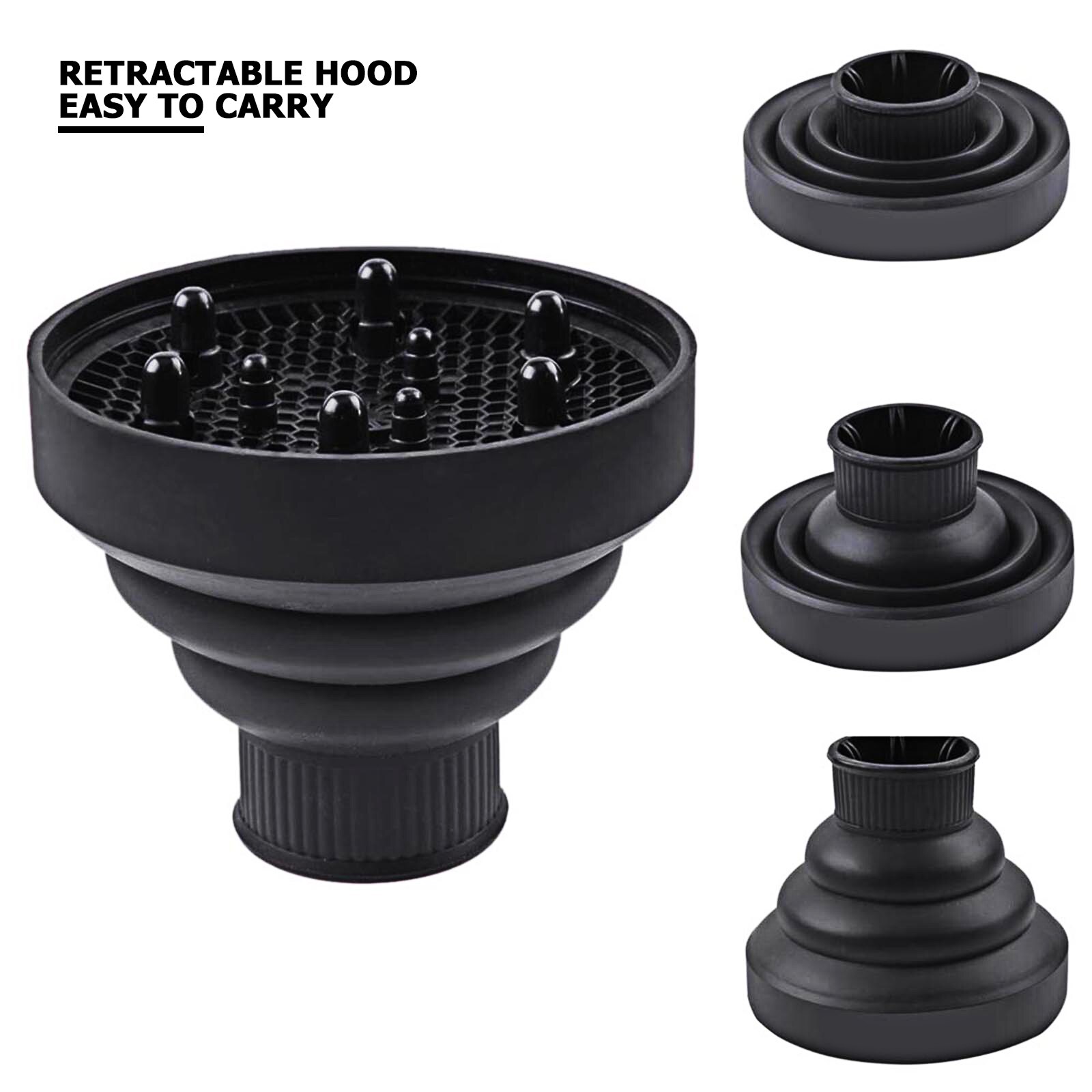 Universal Hair Diffuser Adaptable Foldable Portable Blow Dryers Cap for Curly Wavy Hair Barber Styling Tools