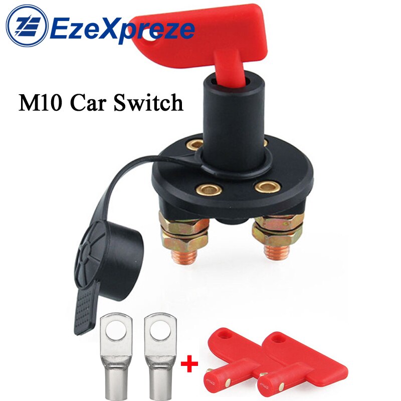 12V 24V Red Key Cut Off Battery Main Kill Switch Vehicle Car Modified Isolator Disconnector Car Power Switch for Auto Truck RV