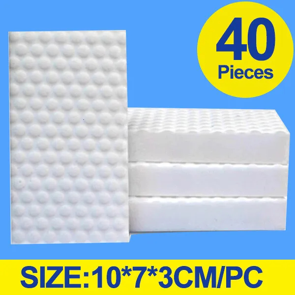 Éponge magique compressée en mélamine, 20 40 pièces, pour chaussures, cuisine, bureau, salle de bains, outils de nettoyage multifonctions, éponge à Double Compression: Orange