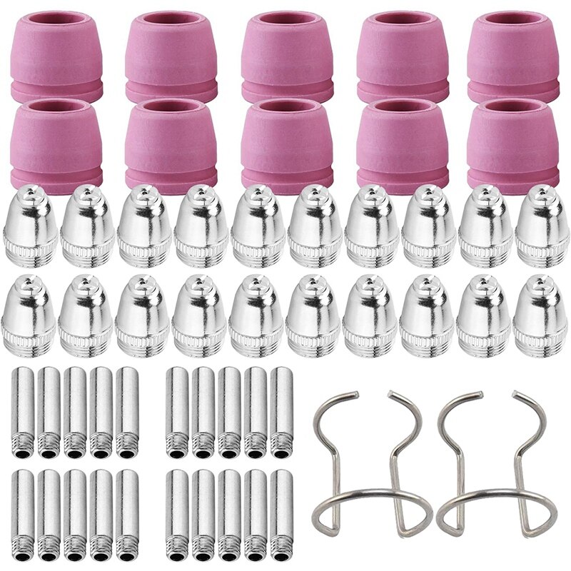 SG-55 AG-60 WSD-60 Plasma Cutting MAChine Consumables Plasma Cutting TorCH Nozzle Electrode Wearing Parts Kit 52Pcs: Default Title