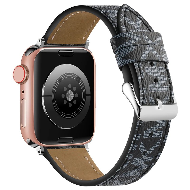 Luksusurremme kompatibel med apple watch band 38mm 40mm 41mm 42mm 44mm 45mm,  retro læderrem classic ban: Xxl / 橄榄绿