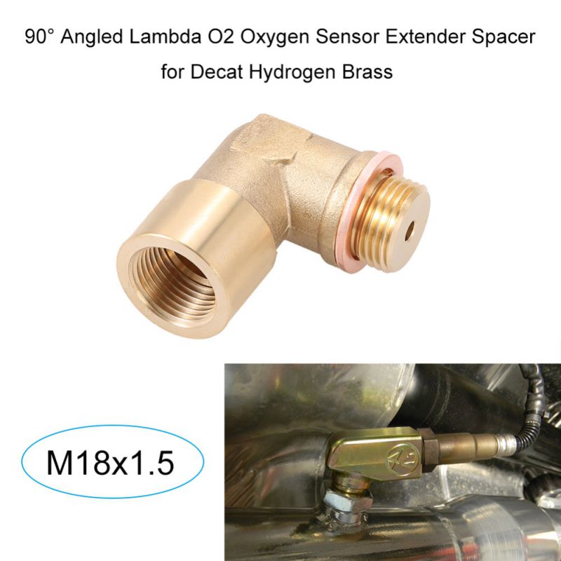 O2 Oxygen Sensor Extender Spacer M18 x1.5 O2 Oxygen Sensor Lambda Extender Spacer Exhaust 90degree Lambda
