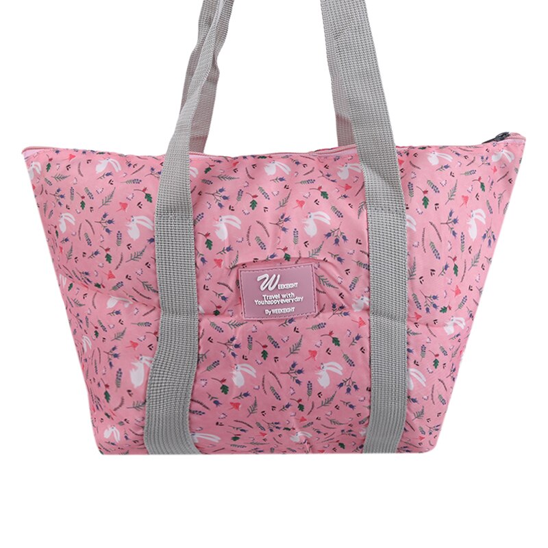 Draagbare Picknick Tassen Print Grote Capaciteit Lunch Tas Waterdicht Voor Voedsel Thermische Doos Vouwen Bento Bag