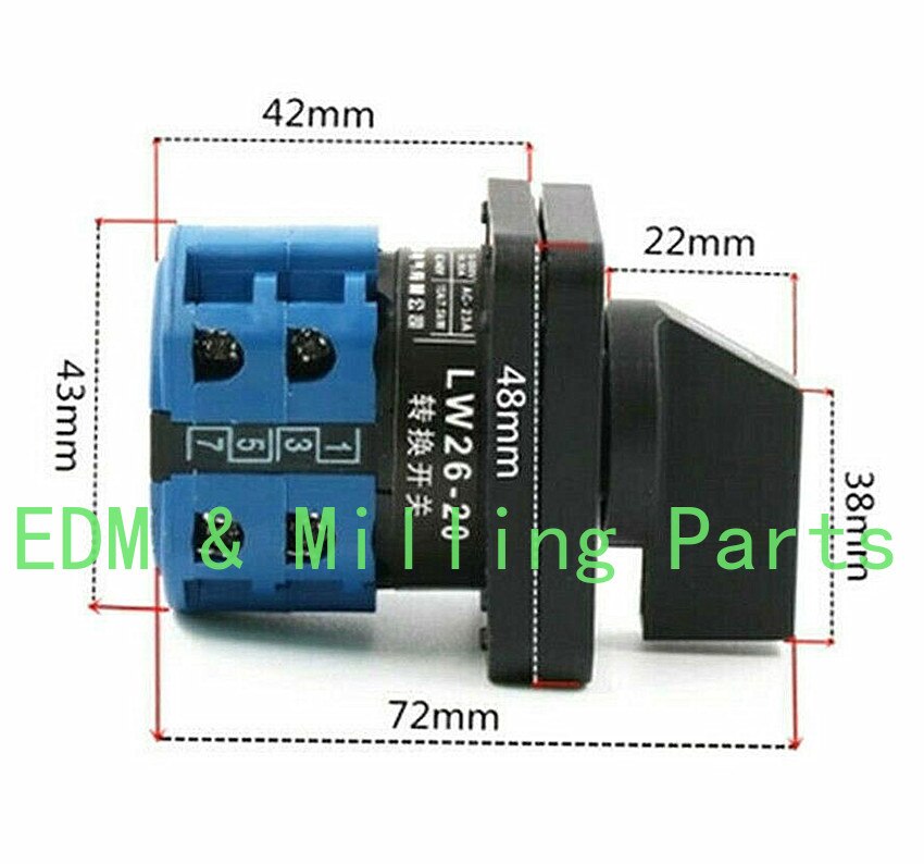 20A Milling Machine 4 Files Transform Switch CNC LW26-20 The For Bridgeport Mill Part