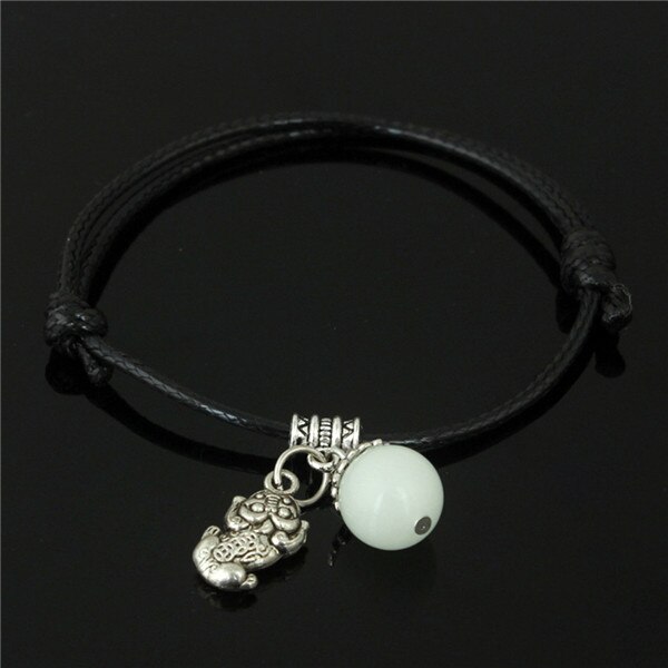 Moda luminosa grânulo folha pingente pulseira homens trançado corda corrente casal o ano de nascimento pulseira para mulher estudante jóias: 07