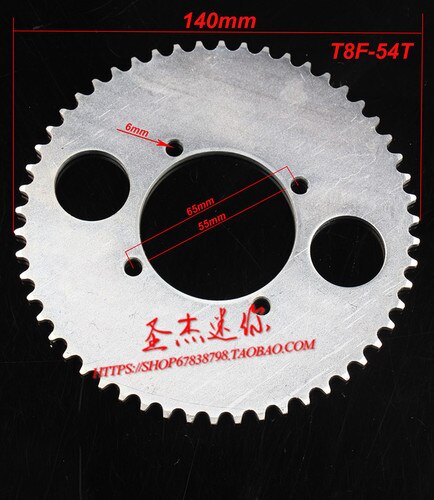 38 44 54 64 74 tann 38t 44t 54t 64t 74t t8f 35mm bakhjul mini moto atv quad dirt pit pocket bike cross 47cc 49cc deler: T8f-55mm-44t