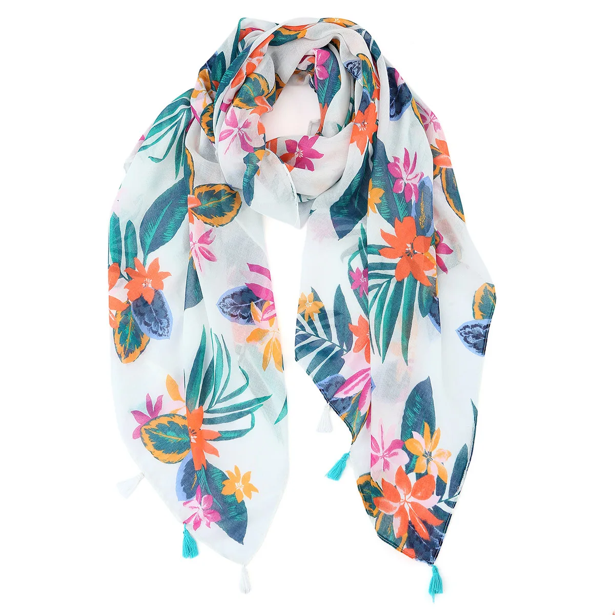 Golexury été foulards de plage Viscose châle imprimé Tropical robe de plage haut feuille verte écharpe pour femmes dames pas cher Hijab écharpe