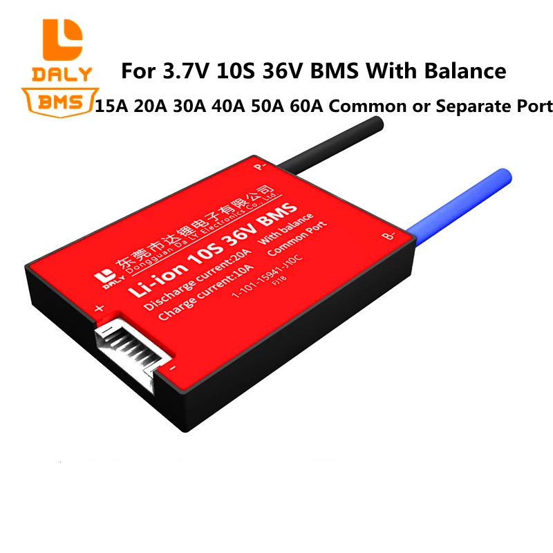 Daly BMS 36 V 10 S 18650 Li-Ionen-Lithium-Ionen-Akku 10 S BMS 36 V E-Bike BMS 15 A 20 A 30 A 40 A 50 A 60 A Laden 42 V mit Balance