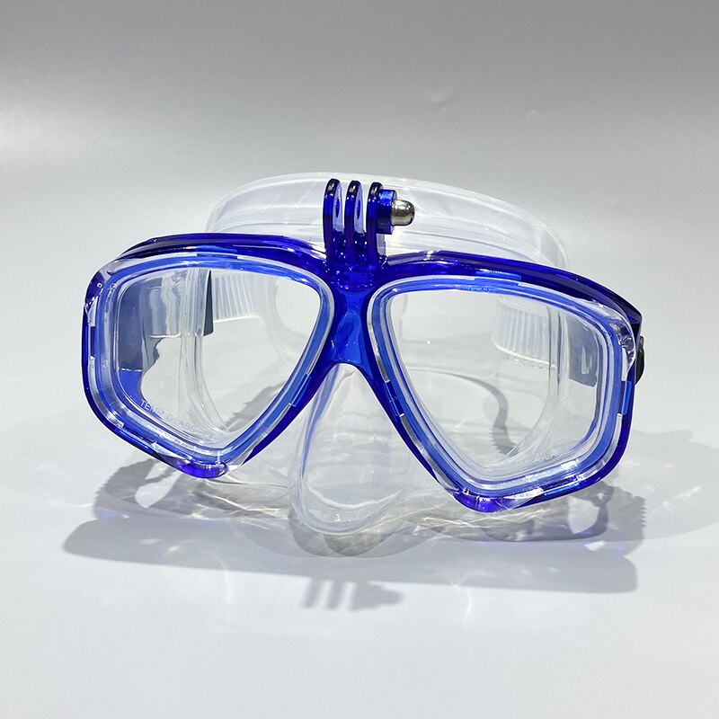 Professionelle Unterwasser-Tauchmaske, Tauchbrille eignen sich für GoPro kleine Sportkamera, alle-trocken-Tauchbrillen: Blau