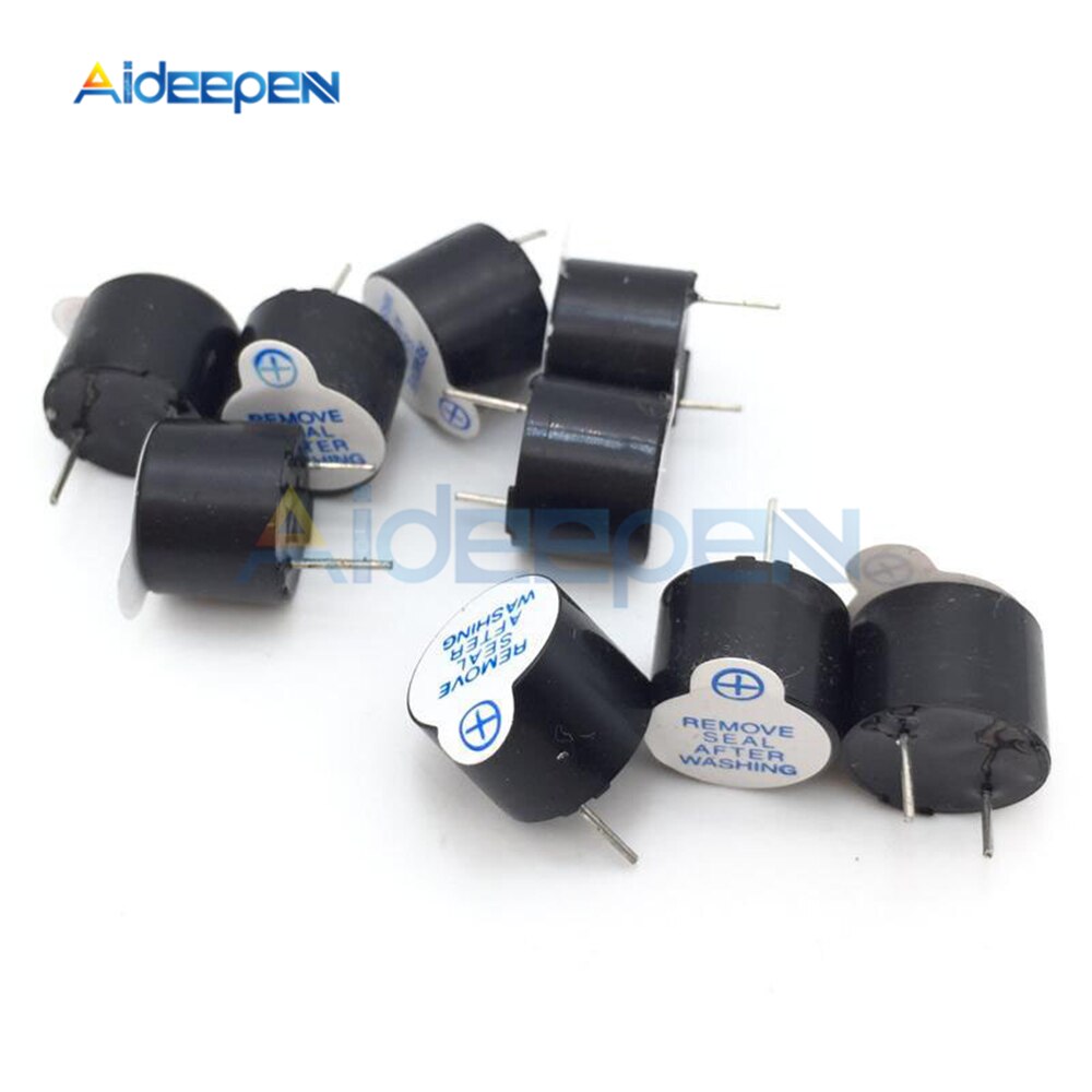 5Pcs 5V Active Buzzer Magnetic Long Continous Beep Tone Alarm Ringer MINI Active Piezo Buzzers For Computers Printers 12*9.5mm