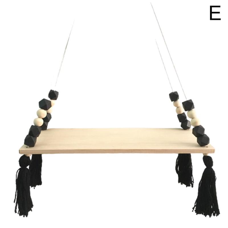 Nordic Stijl Opslag Display Plank Houten Plank Muur Opknoping Ornamenten Kwastje Kralen Hanger Voor Kinderkamer Decoratie Foto Props: E