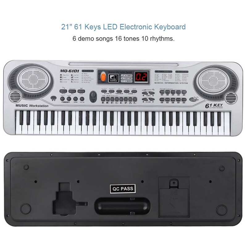 61-Key Keyboard Piano Piano Led Instrument Keyboard 21-Inch Music Education Double-Row Electronic Piano Children Beginner Electr