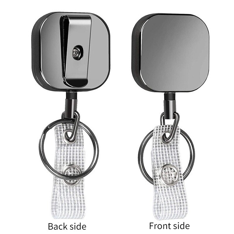 Carrete retráctil de Metal para insignia, accesorio con llavero bonito, cubo electrochapado, porta tarjetas, suministros de negocios, 1 Uds.: 1pcs  a