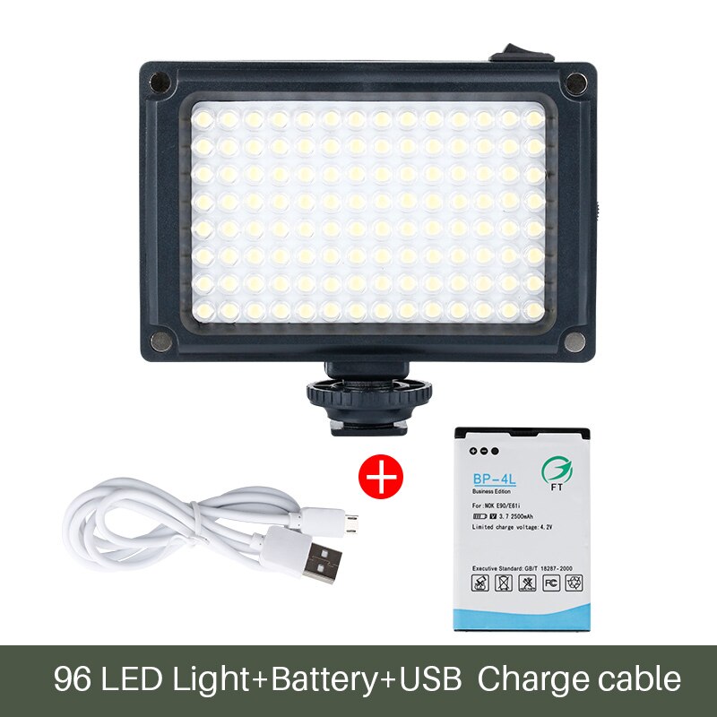 Ulanzi 96 DSLR video portato Luce Della Macchina Fotografica foto studio di Illuminazione caldo scarpa portato Vlog Luce di Riempimento Lampada per Smartphone DSLR SLR telecamera: nero