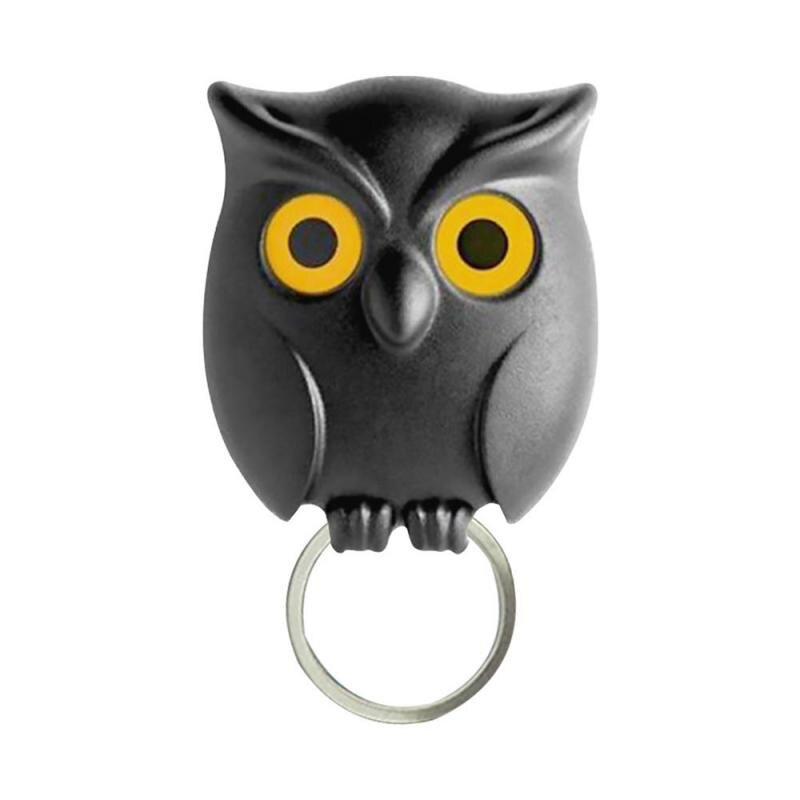 1 pçs criativo animal coruja magnético suporte chave de parede ímãs manter chaveiros gancho gancho gancho decorativo: owl black