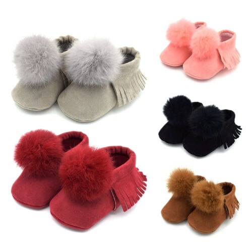 Bottes à pompon pour bébés garçons filles | Chaussures d'hiver pour tout-petits, baskets souples, taille 0-18M,