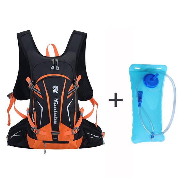 25L Waterproof Cycling Backpack Men And Women Hiking Camping Running Backpack Outdoor MTB Sports Hydration Backpack: orange  2L water bag