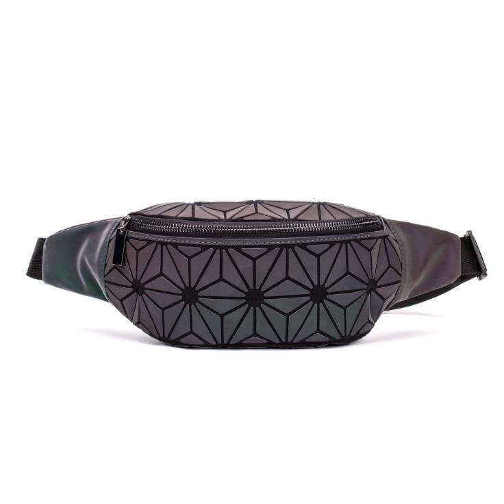 fanny pack Bananka women chest Packs PVC material Hip Bag Geometric luminous holographic waist pack belt bag Travel: Luminous B