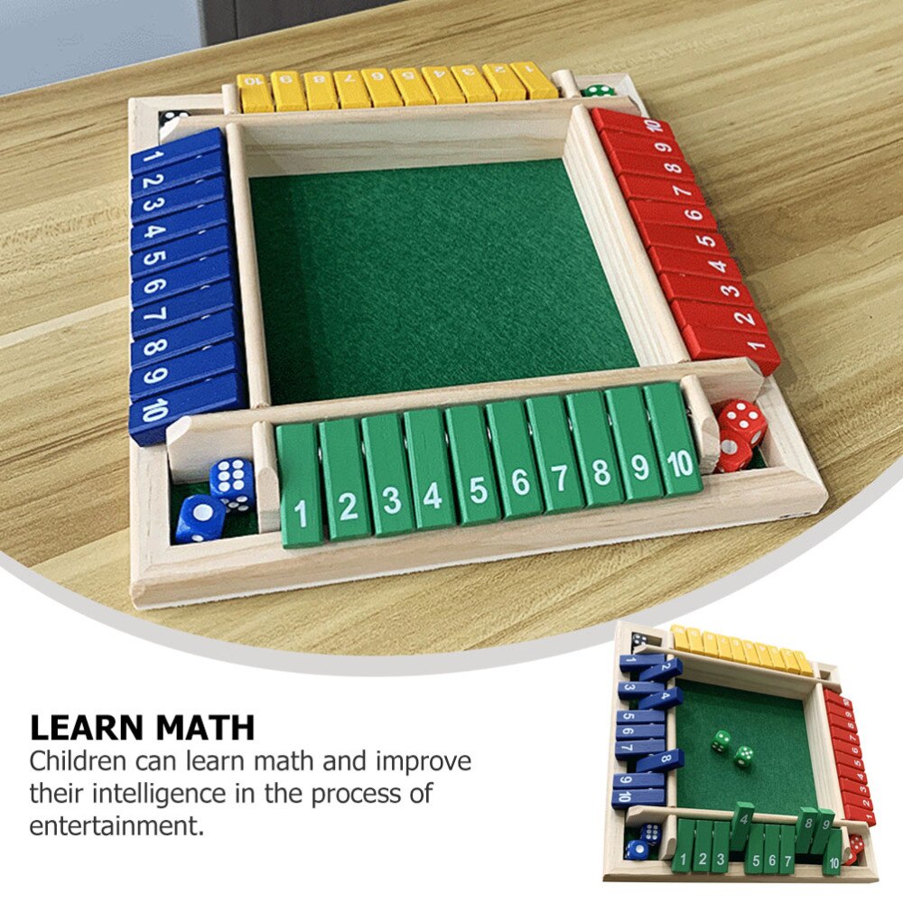 Juego de juegos de madera de cuatro lados, juego de mesa para 4 jugadores, 1 Juego