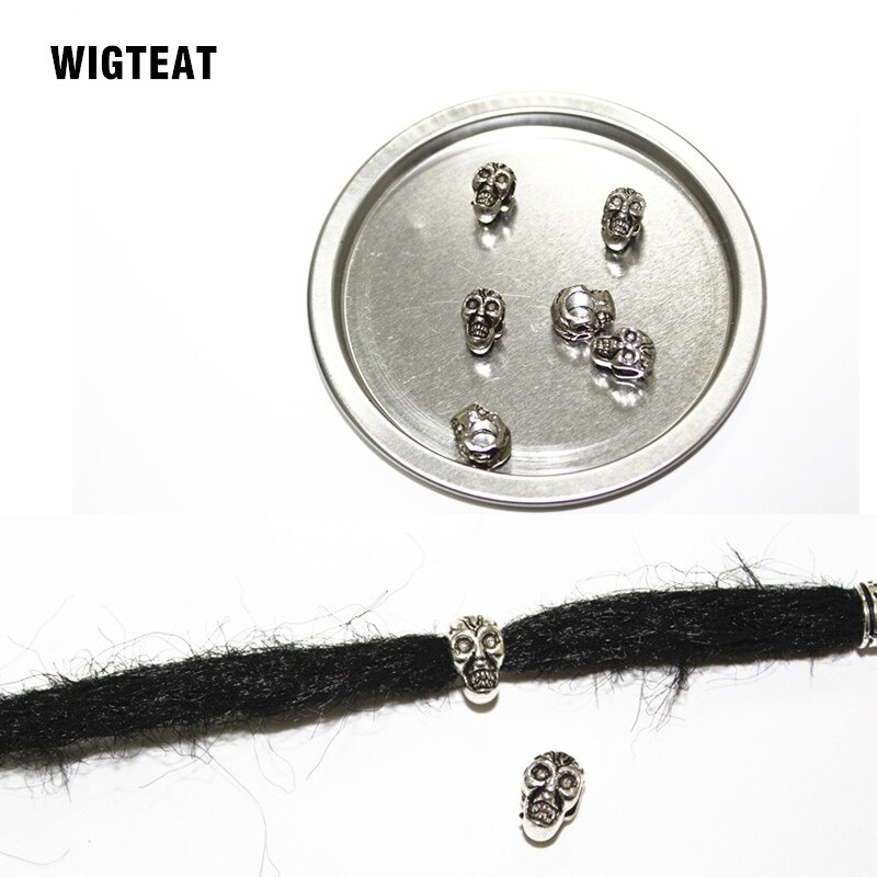 10 st retro tibetanskt silver hårfläta manschetter clip pärlor 5 stilar kan väljas hårringar i flera storlekar ca 7mm/5mm/4mm hål