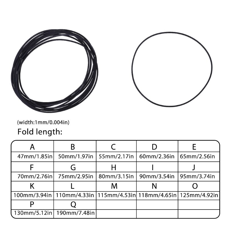 Cintas cuadradas de goma para DVD, cinta grabadora, tocadiscos, 1mm, 10 piezas