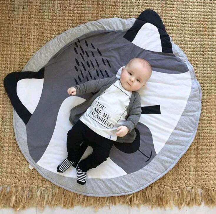 Cartoon Olifant Baby Deken Baby Speelmatten Peuter Kids Kruipen Ronde Tapijt Tapijt Nordic Kids Bed Room Decor Foto Props: 18