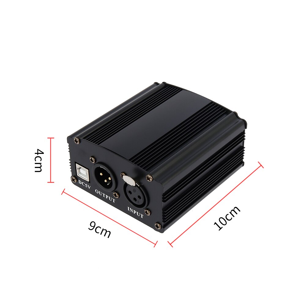 48V Portable Phantom Power Condenser Microphone Studio Recording Karaoke Supply Plug Audio Adapter Recording Studio Equipment