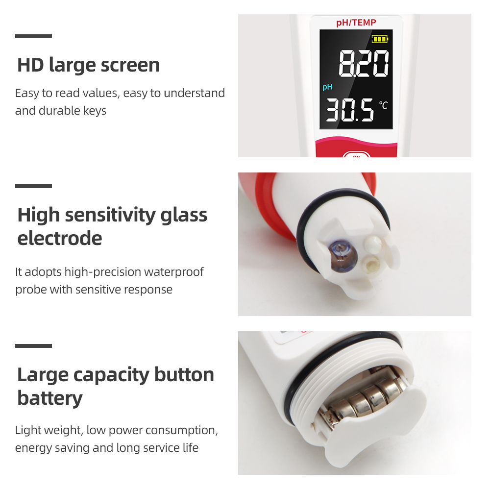 Medidor Digital de PH/ORP/H2/TDS, analizador EC de hidrógeno disuelto de pureza, herramienta de medición de temperatura, probador de del agua para piscinas, acuario