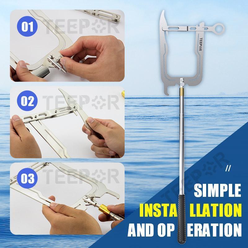 Dock Hook Multi-Purpose Telescoping Boat Hook Long Distance Threader Mooring Rope Cable Wire Guider Fishing Rod Pole Reel Tool