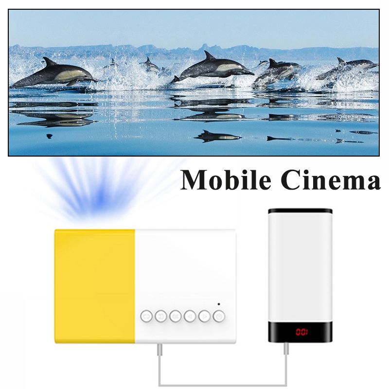 EU Mini J9 LCD LED Projector 1200 Lumens 1080P Beamer Portable 800:1 HDMI / SD / USB Office Home Cinema
