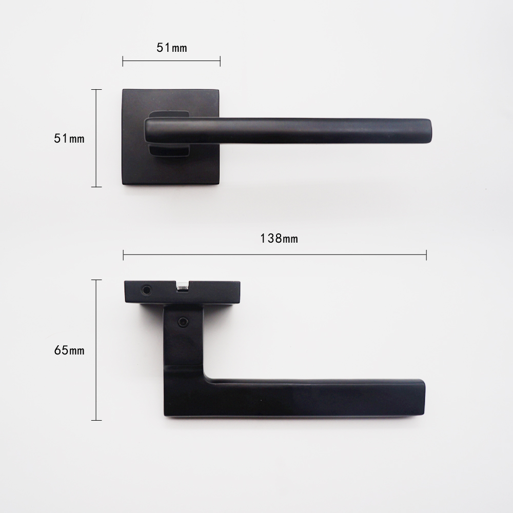 Modern Door Handle hardware Kitchen Bedroom Bathroom Room Office Hotel Wood Door Lock zinc aluminum handle for door hardware