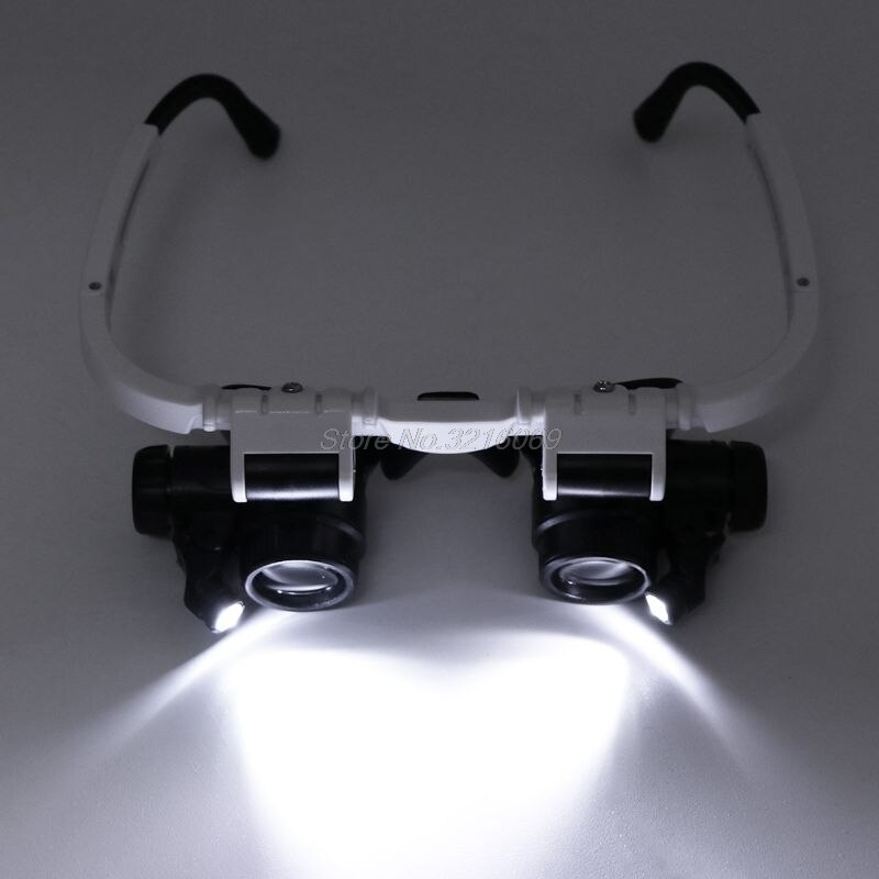 Hoofdband Bril Vergrootglas Vergrootglas Met Led-verlichting 8X 15X 23X Verlicht Vergrootglas Loupe Horloge Reparatie Lamp