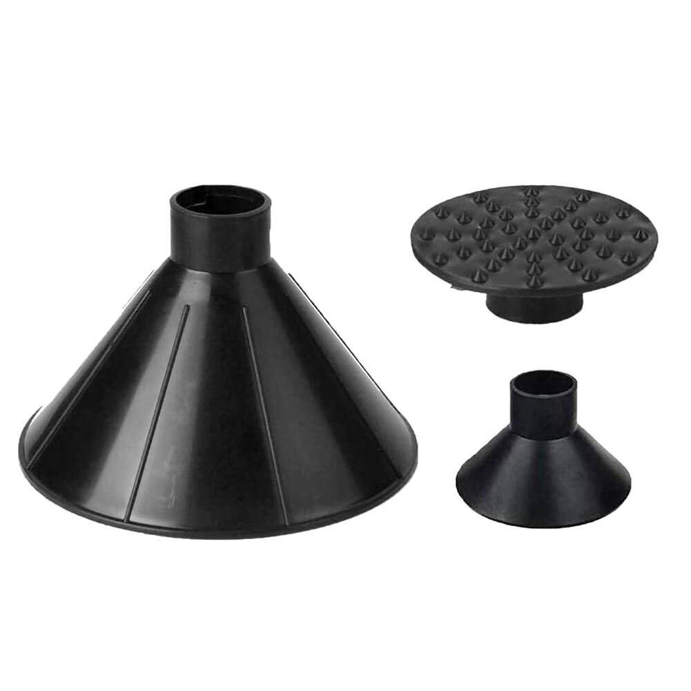 Raspador de hielo mágico de doble embudo para parabrisas y ventanilla de coche, removedor de nieve automático para el hogar, herramienta de coche con forma de cono, raspador de hielo: Black