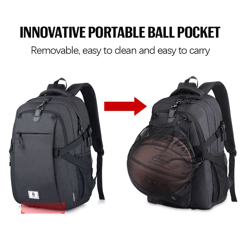 Sport herre ryggsekk basketball fotball herre skolesekk for gutter fotball pakke usb laptop bag fotball nett gym vesker hann