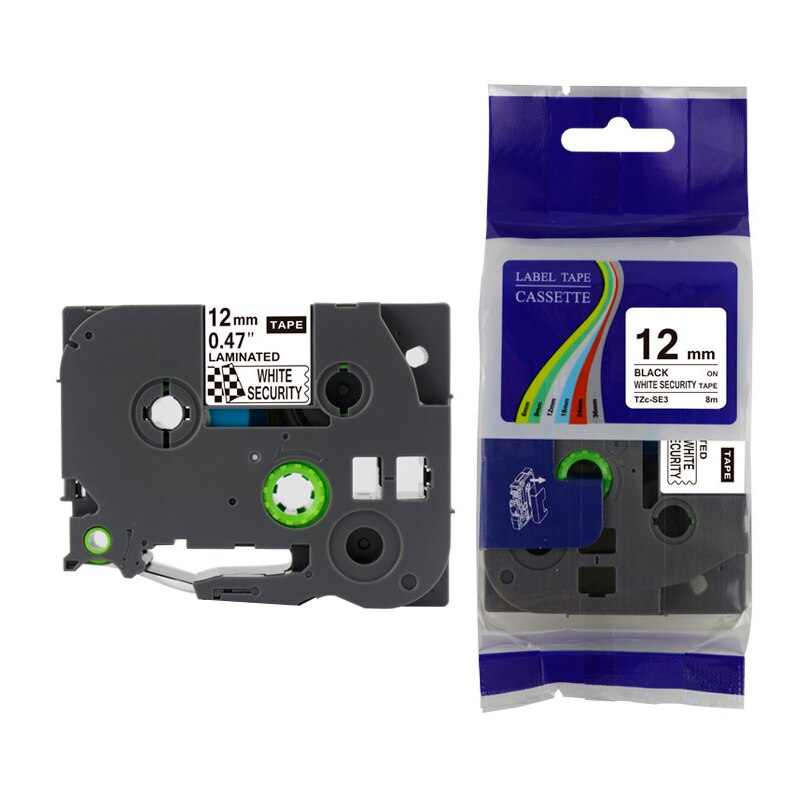 Security tape laminated Tze-se3 Tze-SE2 Tze-SE4 Tze-SE5 Tze-SE6 Label Tape Compatible Brother P-touch Printers PT-E500W PT-E100B