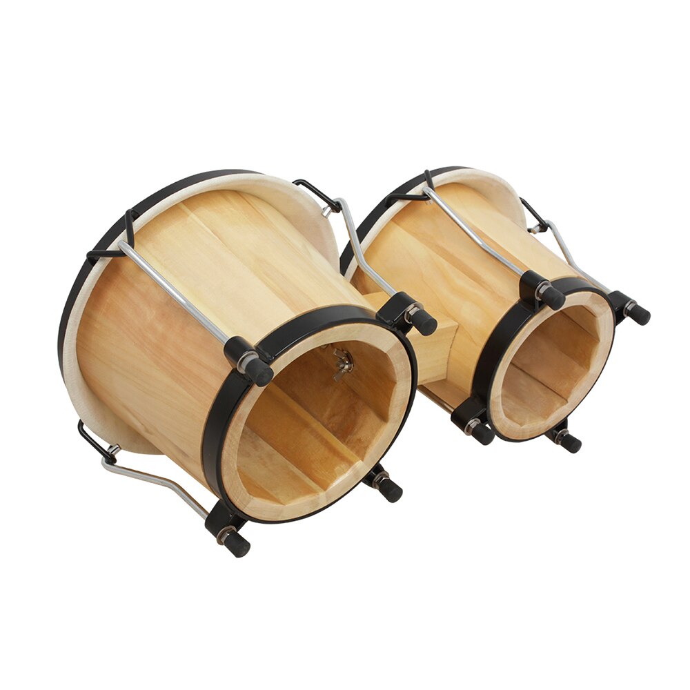 Bongo Trommel Holz Schlagzeug Instrument Trommel einstellen Einschließlich 5,5 Zoll &Ampere; 6 Zoll Trommel Natürliche beenden freundlicher Spielzeug mit stimmen schlüssel
