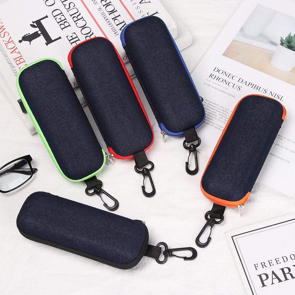 Mode Denim Stof Bril Doos Rits Zonnebril Bescherming Container Brillen Etui Leesbril Organizer Draagtas