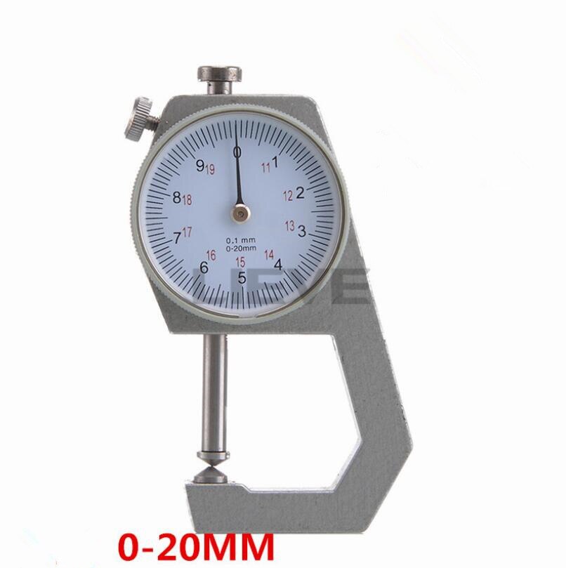 Medidor de espesor de punta/cabeza plana, Micrómetro de precisión de cuero, , 0-10MM, 0-20MM: 0-20 tip