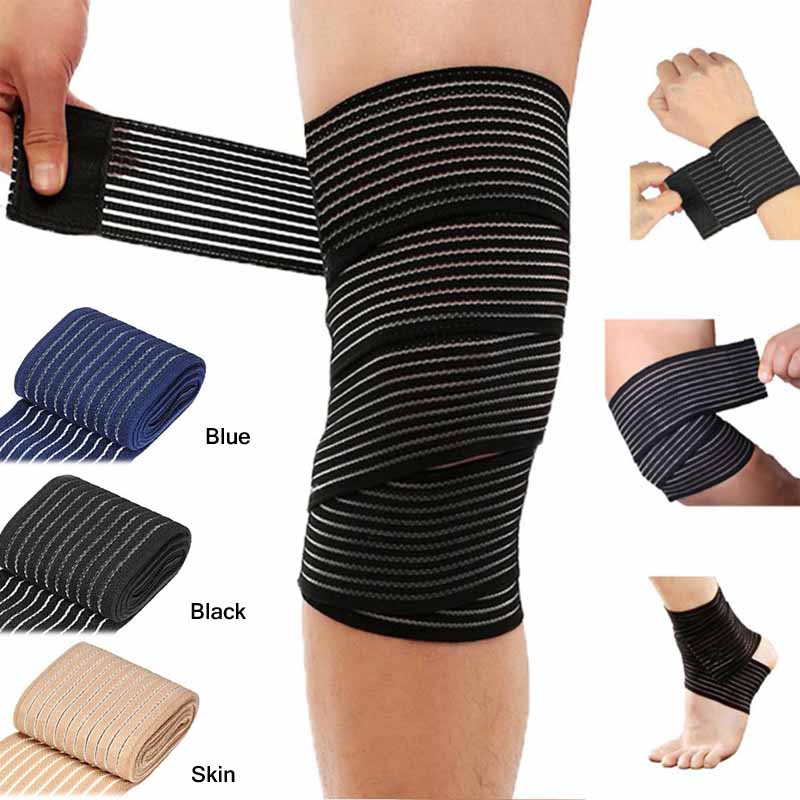 40~150cm Elastic Bandage Compression Knee Support Sports Strap Knee Protector Wristband Ankle Leg Elbow Calf Support Safety Band