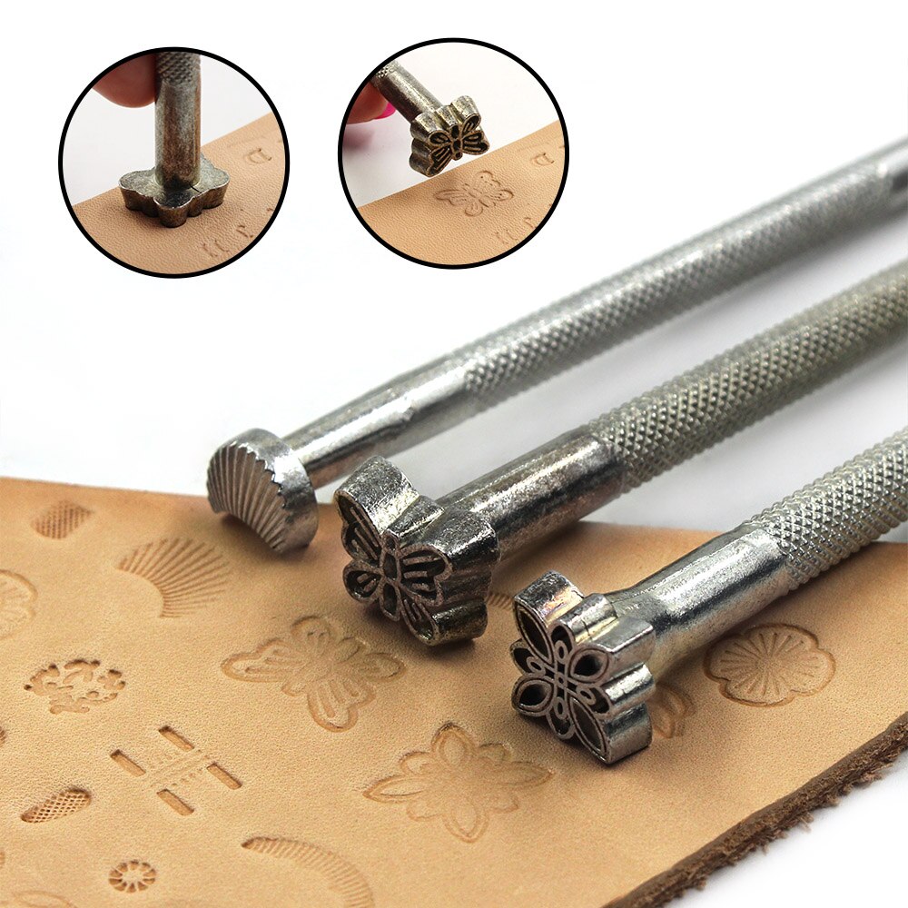 Stylish Leather Engrave Stamping Tools with Hammer and Board, Handmade Special Print on Bag or Leather Fabric, Leather Supplies