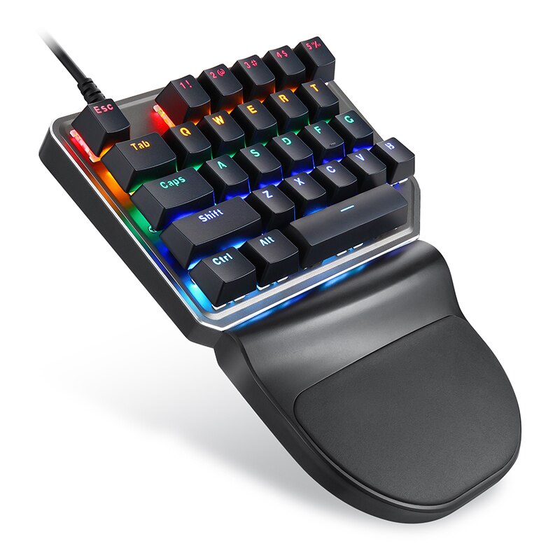 Original Motospeed K27 One-Handed Mechanical Gaming keyboard RGB Backlight USB Wired Mini Keyboard for PS4 Xbox Computer gamer