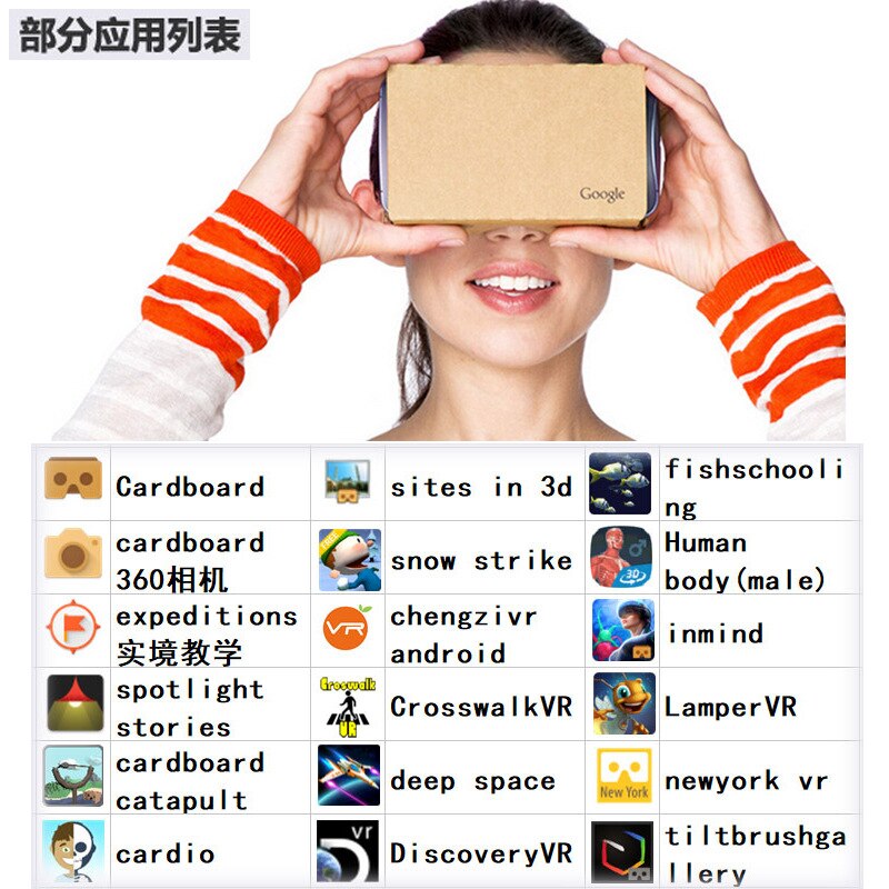 Google Cardboard2 S Virtual Reality 3D Bril Vr Eye Mobiele Telefoon Levert Google Alleen Kartonnen Doos