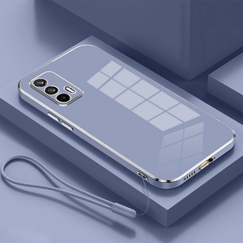 For Realme GT Neo2T Case Realme GT 5G Phone Case Realme GT Neo Flash Realme GT Neo Luxury Square Plating Shockproof Back Cover: aluminum / Blue