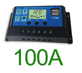 100A Pwm Adaptieve 12V/24V Solar Controller Batterij Laden En Ontladen Regulator 2 Usb Fotovoltaïsche Plaat Lamp controle Systeem: 100A