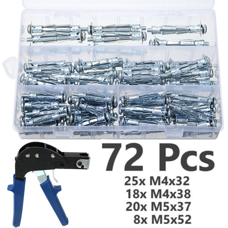 Wall Anchor Setting Tool W M4 M5 Mixed Screw Set Hollow Cavity Plasterboard Household Hardware Kit
