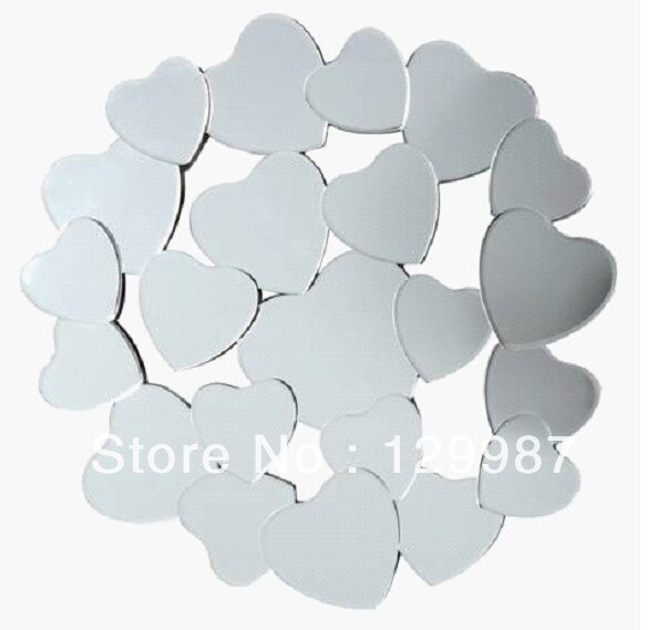 DIY heart wall mirror sticker , Acrylic combined mirror sticker , 3D mirror sticker