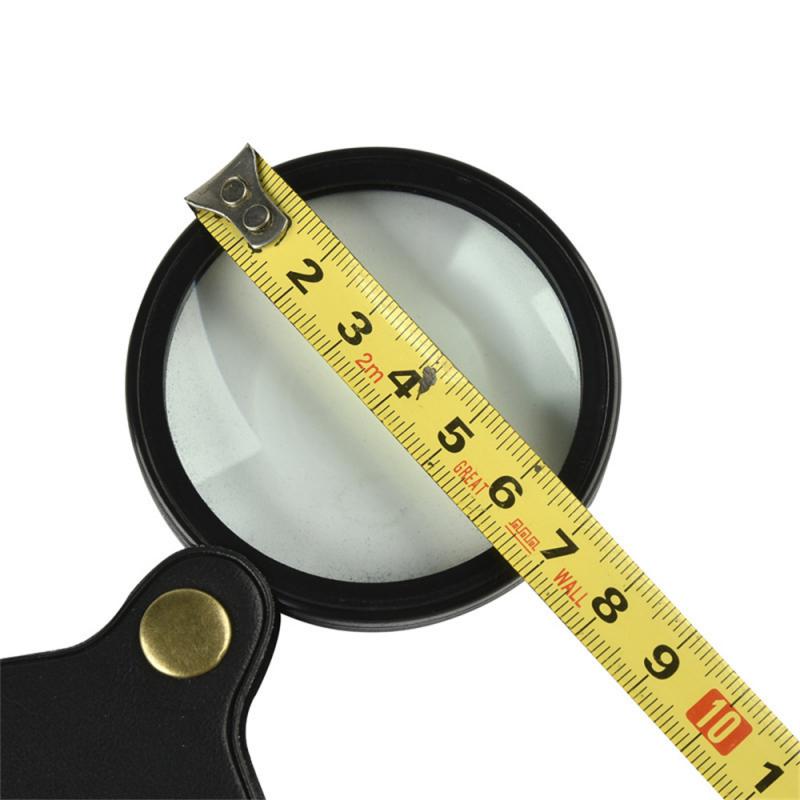 1-5Pcs Magnifying Glass Folding With Leather Case Pocket Portable Loupe Magnifier Upgraded 10x Magnification Inspection Tools
