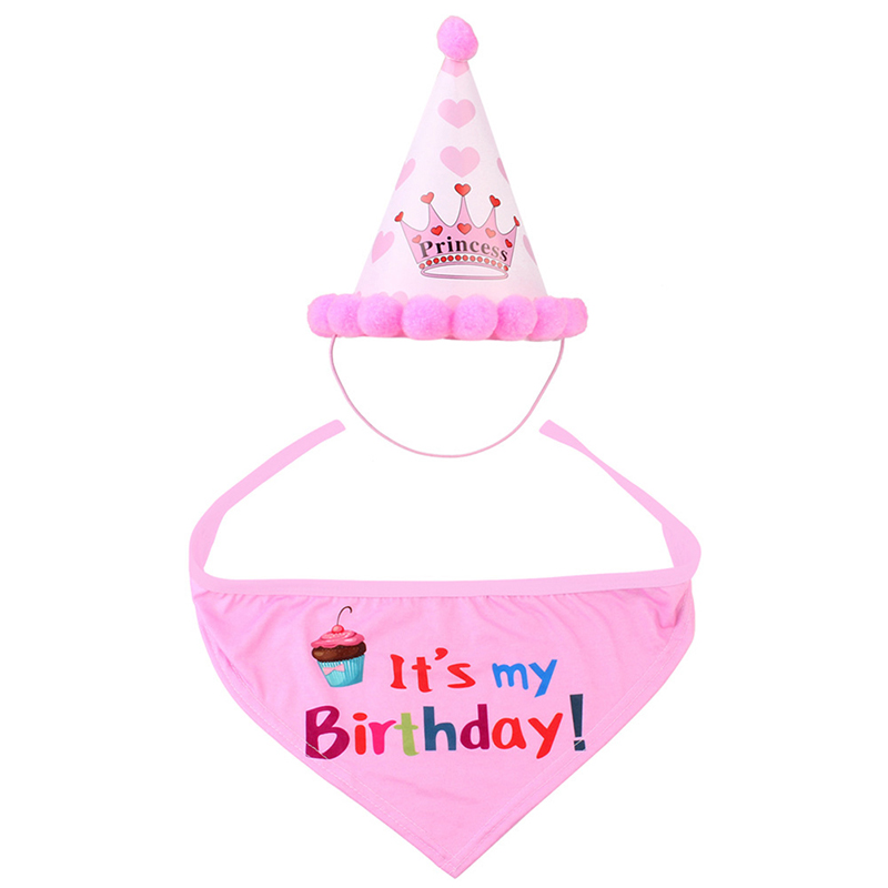 Sombrero de cumpleaños con estampado de letras para mascota, sombrero para , disfraz "It is My Birthday", accesorio para mascota para , 1 Juego, novedad: Rosa